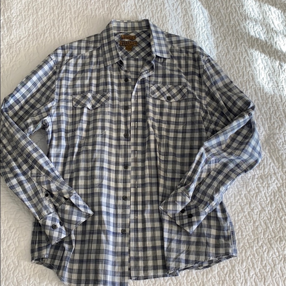 Blue plaid button up